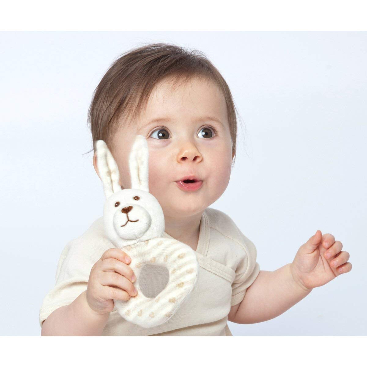 GRÜNSPECHT tela orgánica 100% algodón orgánico, juguete bebe, peluche suave, regalo cumpleaños, bautizo, baby shower, GOTS, beige (619-00) Bebe Toys Naty Shop