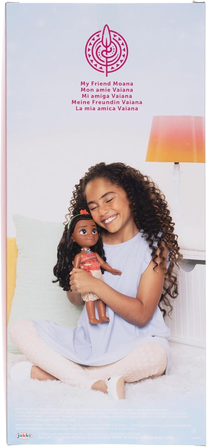 Muñeca Princesa Disney Moana de 35 cm, Ojos con Purpurina Reflectante, Articulaciones móviles, Conjunto Desmontable, Clip de Flor, Pelo Largo, para niñas a Partir de 3 años