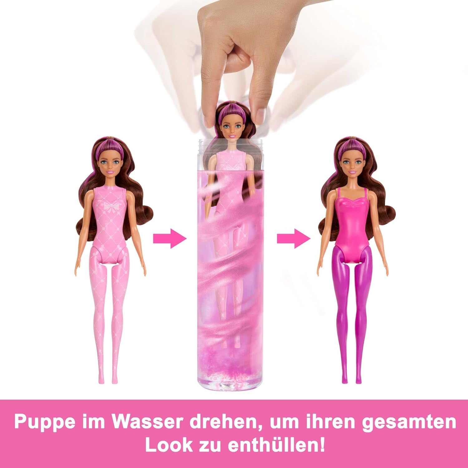Muñeca Barbie Color Reveal y Accesorios, Serie Bailarina, 6 Sorpresas para Desenvolver, Incluyendo Cambio de Color, Inspirada en la Principal Tendencia del Ballet (Los estilos pueden variar), HRK17 Naty Shop Dolls