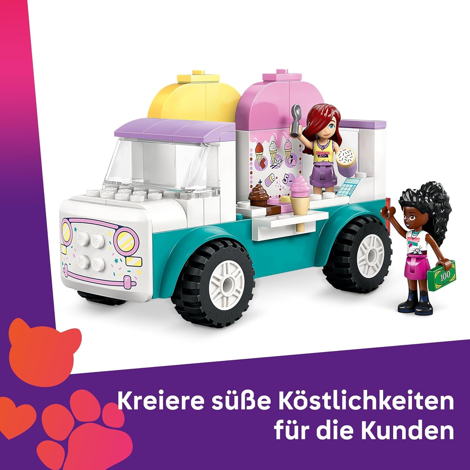 LEGO Friends Heartlake City Camión de helados Juego de simulación 2 figuras y un conejito Juego de construcción Niñas de 4 años Personaje de juguete Minifigura Juguete de construcción 42644 Juegos de construcción Besuche den LEGO-Store
