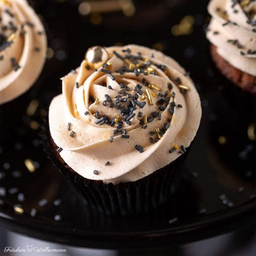 Super Streusel, Gold Rush Decoración Sprinkles Oro Negro Naty Shop