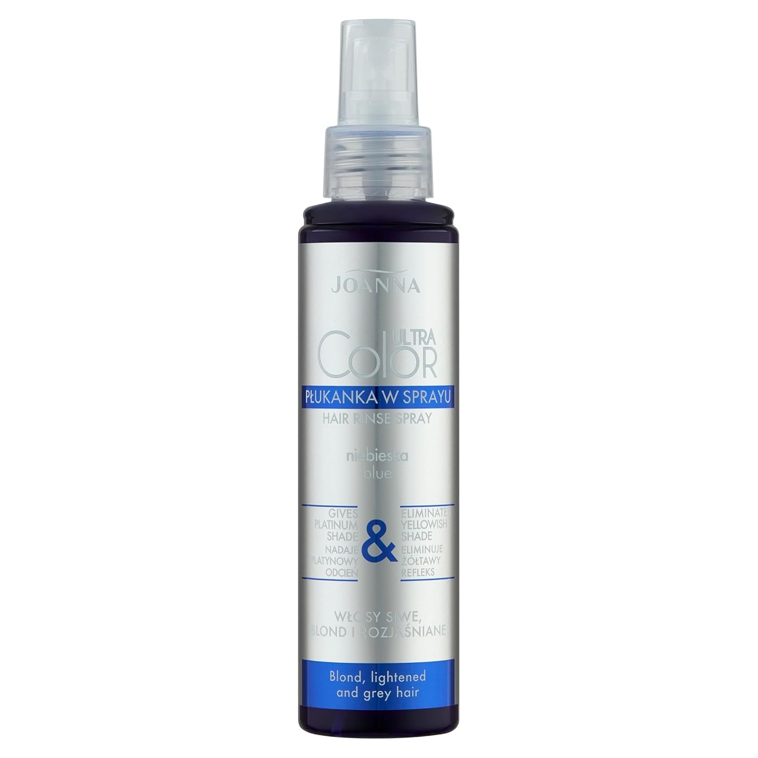 Joanna Ultra Color - Acondicionador Color Rosa para Cabellos Rubios y Claros - Rosa Pastel - Brillo Natural - Elimina el tono amarillo del cabello rubio grisáceo - Efecto temporal - 150ml Naty Shop Tinte Capilar Rubio Platino Spray 150Ml (1 Pack)