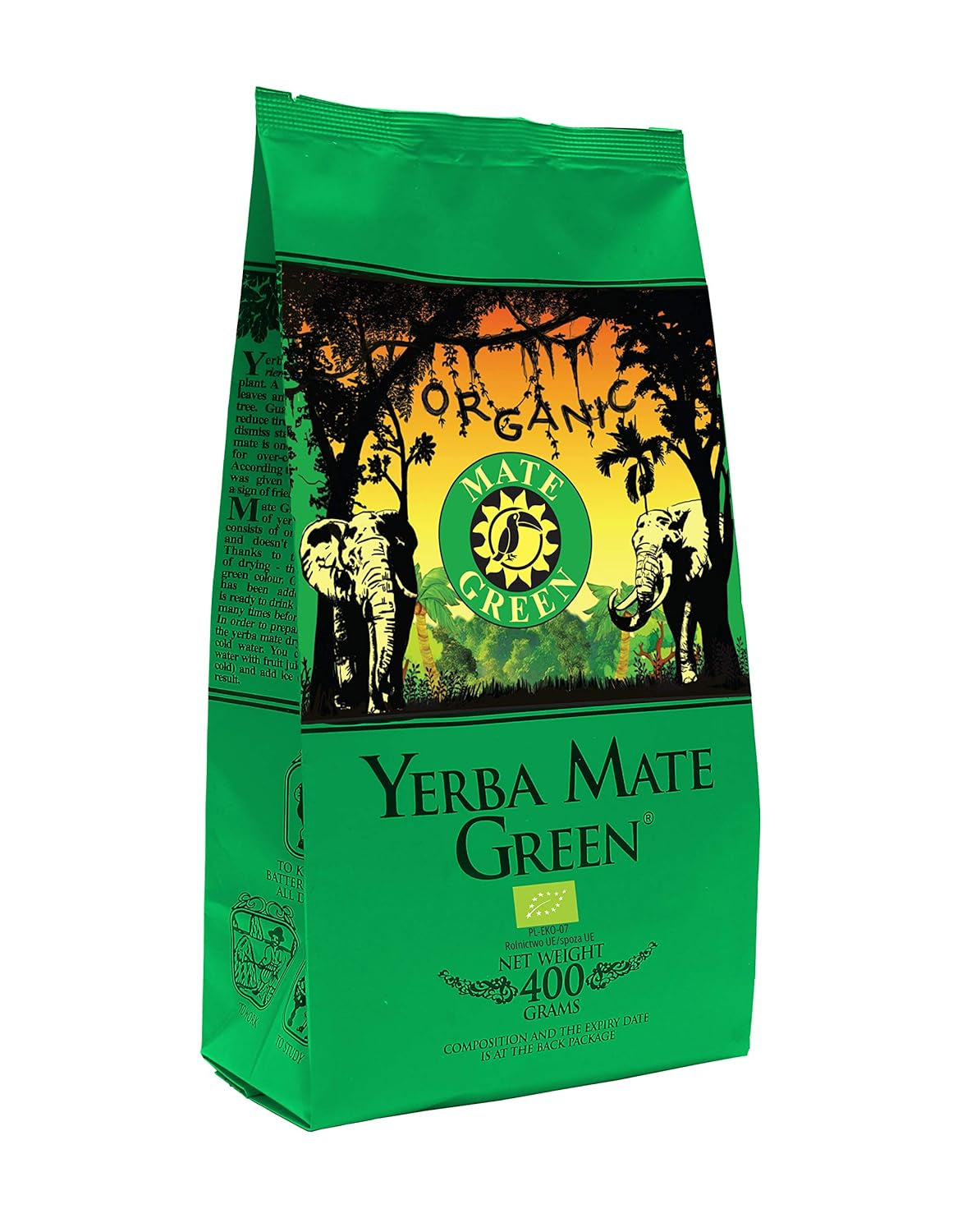 Yerba "BIO" 400g Té Mate Orgánico, Estimulante y Energizante Natural Orgánico con Cafeína, Té de Yerba Mate con Frutas, Té Mate Alto en Cafeína, Alta Calidad