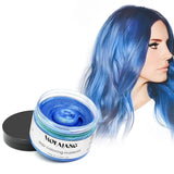 Color de cabello temporal 4.23 onzas de cera de color para hombres y mujeres Pomada de color natural lavable Tinte para el cabello instantáneo para fiesta Cosplay Halloween (rojo) Naty Shop Tinte para el cabello azul 120 g (paquete de 1)
