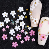 Uñas de flores 3D, 6 rejillas, encantos de uñas de flores, pedrería de uñas acrílicas, accesorios de uñas, decoraciones de uñas de primavera DIY