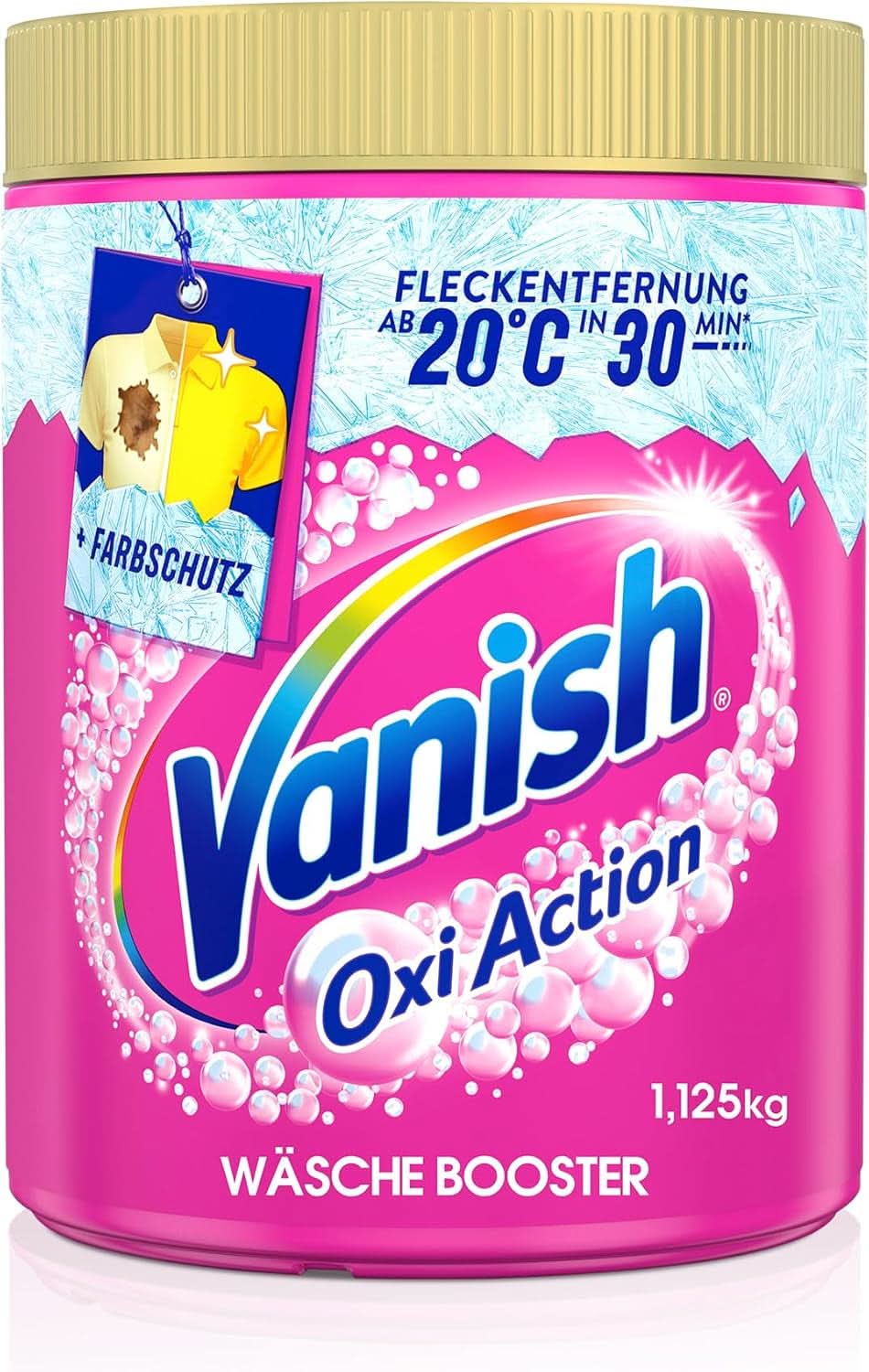 Vanish Oxi Action Powder Pink - 1,125 Kg - Polvo quitamanchas y mejorador de la ropa sin cloro - para ropa de color Detergentes para la ropa Naty Shop