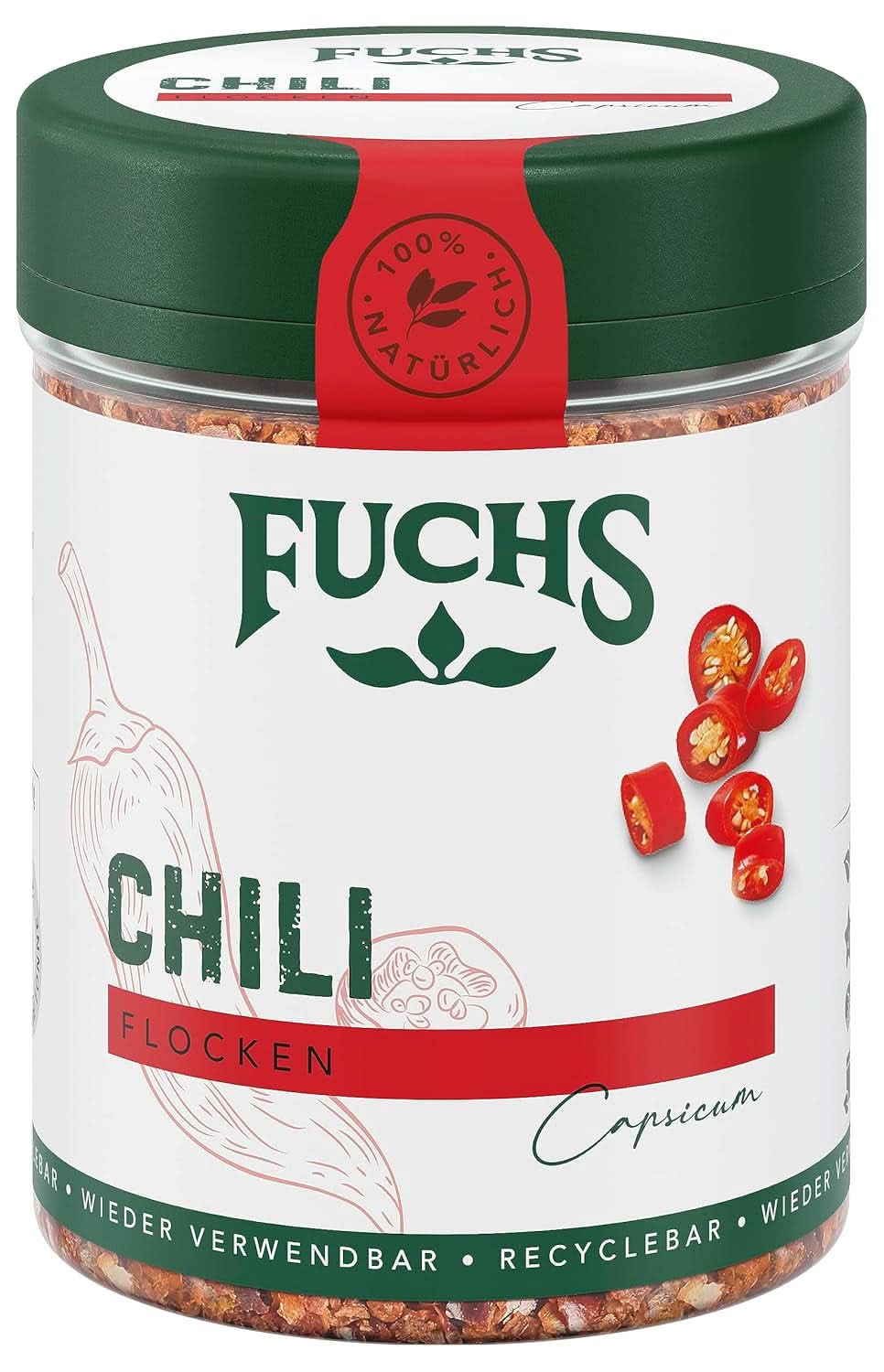 Guindilla Fuchs en hojuelas, 50 gramos Condimentos Naty Shop