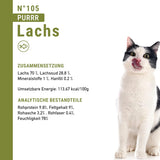 Comida húmeda para gatos Catz Finefood Purrrr con monoproteína y salmón núm. 105, para gatos con digestión sensible, 16 x 80 g