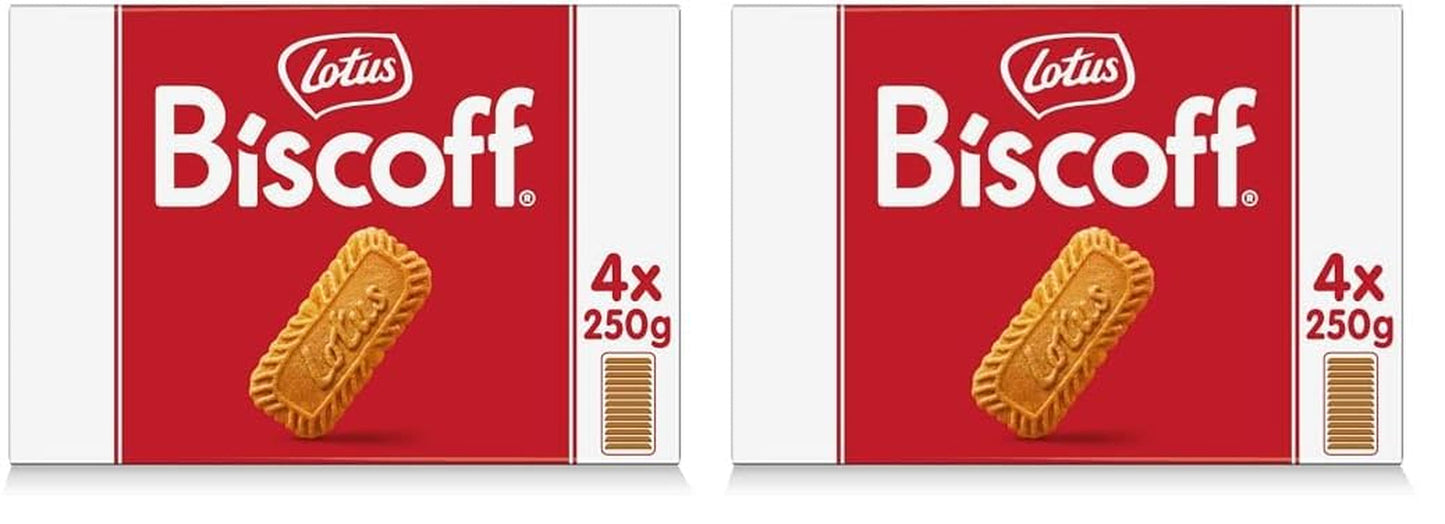 Loto Biscoff | Galletas Caramelizadas Originales | Sabor crujiente único | Vegano | Sin sabores ni colores añadidos | 4 x 250 g | 1 kg (paquete de 2)