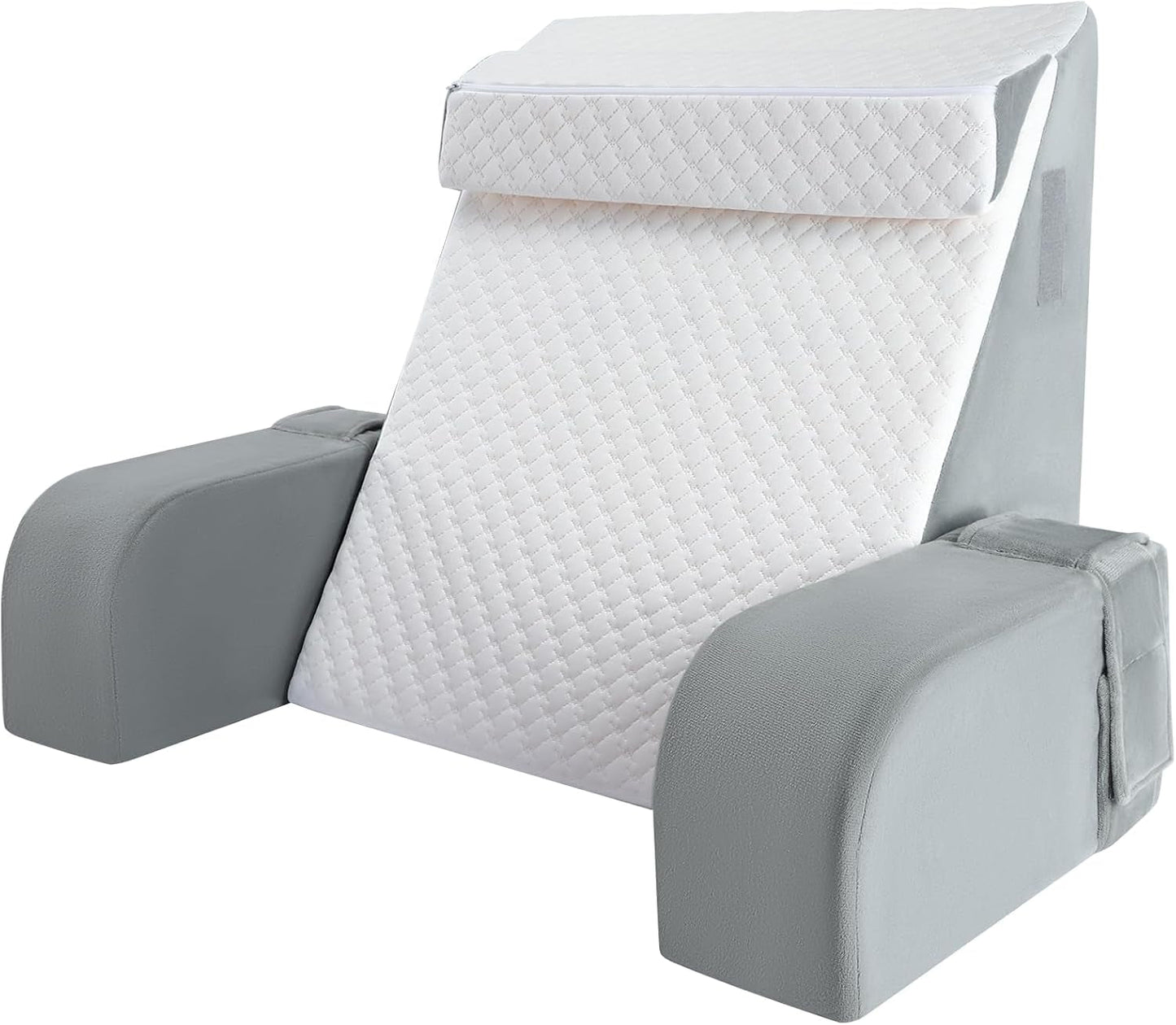 Almohada de lectura grande con asa, espuma de alta densidad, almohada ergonómica para la espalda, reposabrazos, soporte para el cuello y reposacabezas, cojín de asiento reclinable para dormir, jugar, mirar televisión, para cama y sofá