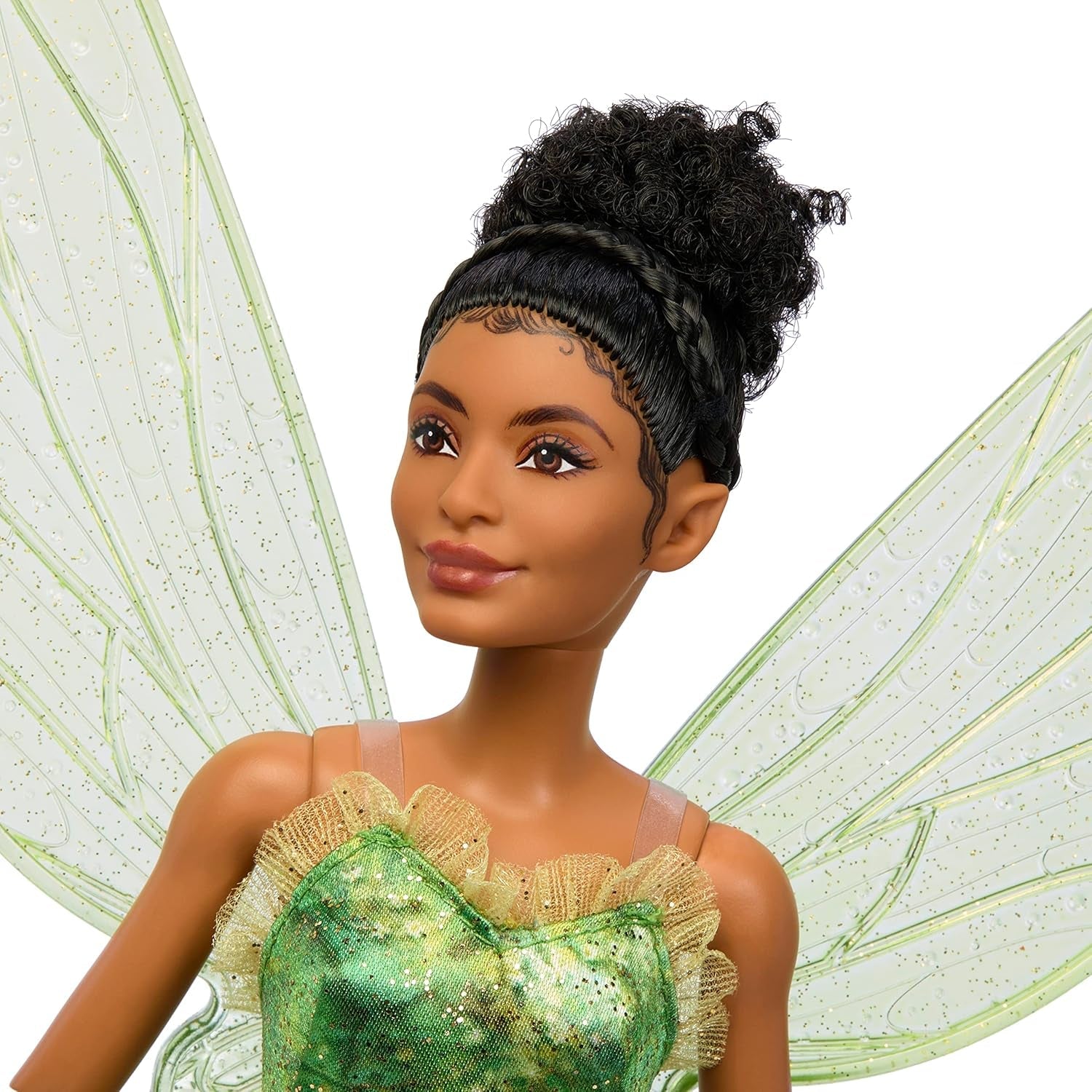 Muñeca Disney Peter Pan y Wendy Tinker Bell con alas móviles y vestido verde, regalo inspirado en la película para que los niños recrean escenas o sus propias aventuras HNY37