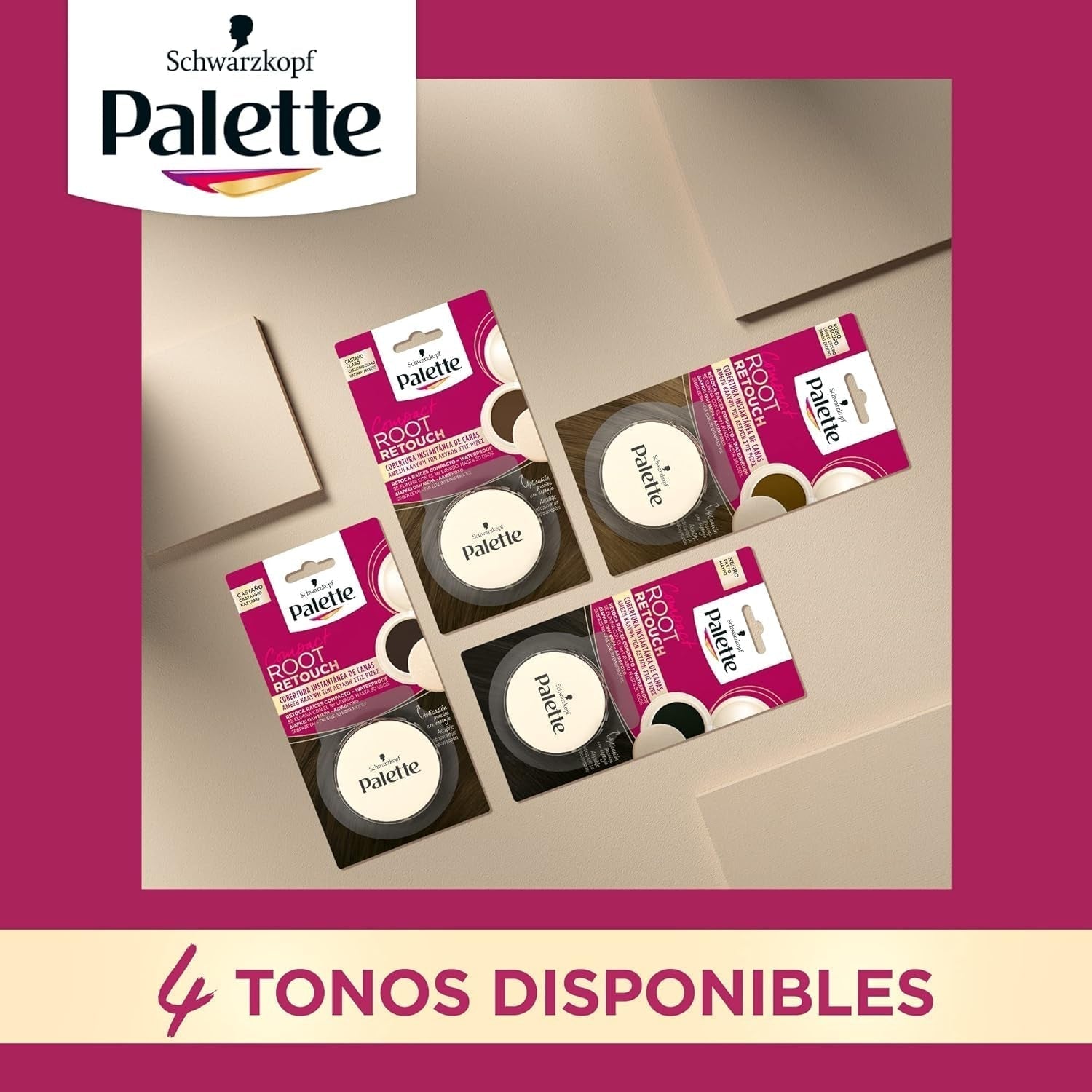 Paleta Compact Root Retouch Retouch Root Powder, compacto, castaño, 1ud Tinte para el cabello Naty Shop