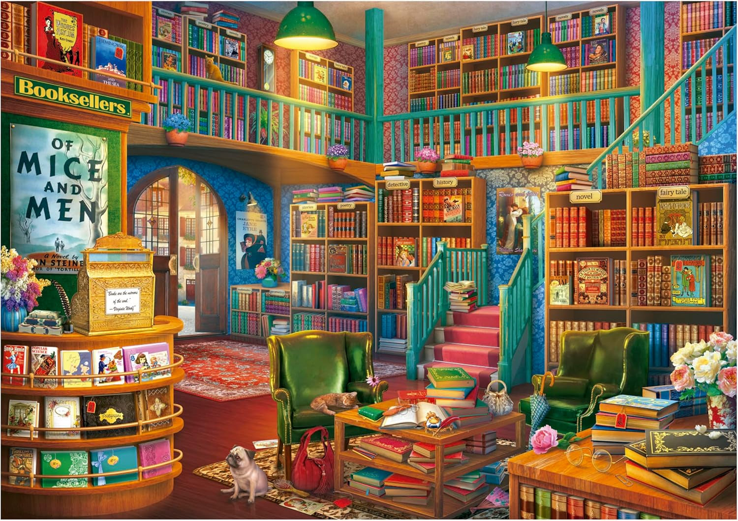 Educa - Puzzle de 1000 piezas para adultos | Biblioteca. Dimensiones: 68 X 48 cm. Incluye pegamento para rompecabezas Fixpuzzle. Durante 14 años (19925) Puzzle Naty Shop