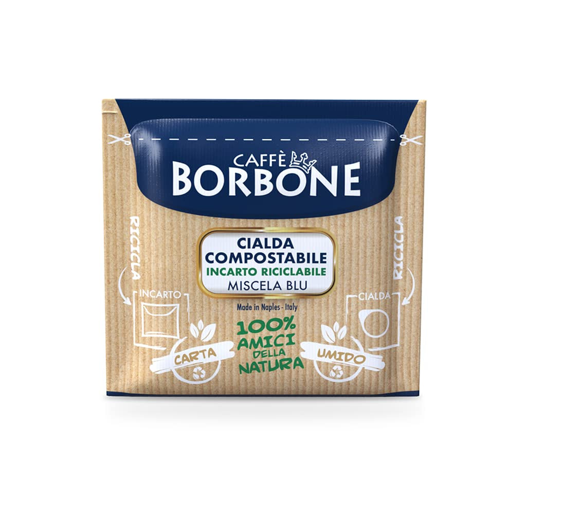 Caffè Borbone Kaffeepads compostables, Kaffeemischung azul - 50 blocs - Compatible con los tampones de papel ESE System 44 mm