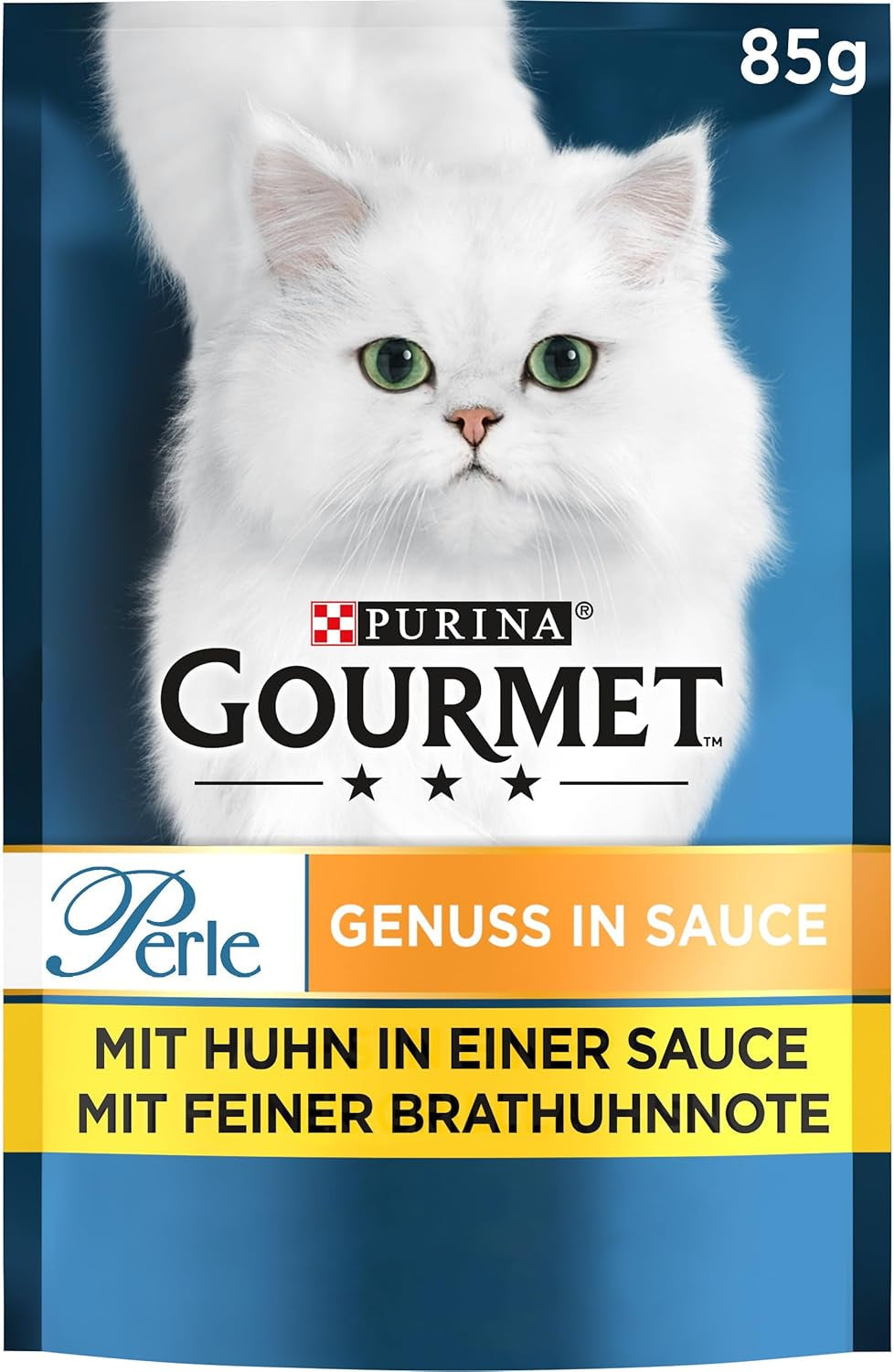 Gourmet Perle Delight comida húmeda para gatos en salsa con pollo, paquete de 26 (26 x 85 g)