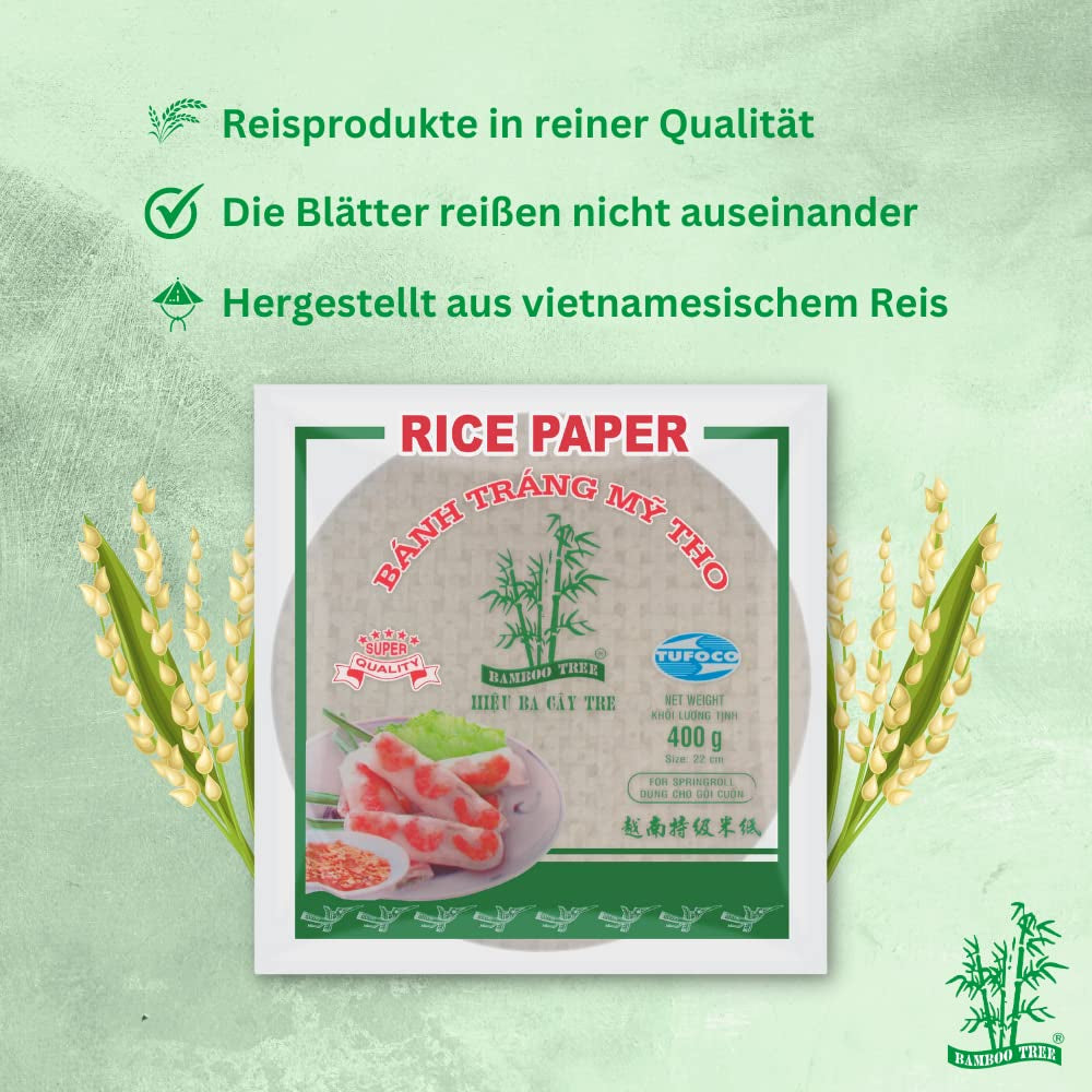ARBOL DE BAMBÚ - Papel de arroz 22 cm. (Rollitos de verano) - 1 x 400 g