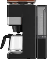 KRUPS Grind Aroma XL Cafetera espresso, Molinillo cónico desmontable, Panel de control digital, Capacidad XL (1,5 L), Función mantener caliente, Jarra de cristal, Negro/Acero inoxidable, KM842810