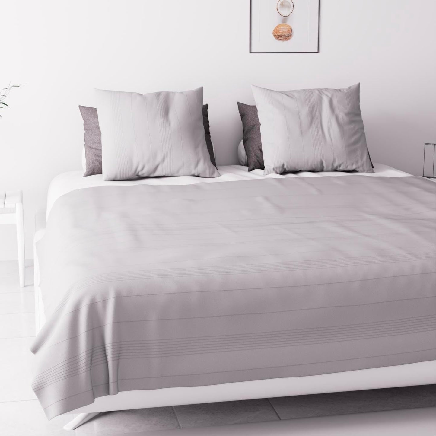 Soleil D'Ocre Adele, Funda Zigzag, Tirado del sofá, Polycoton, Gris, 220 X 240 Cm Edredones y edredones Naty Shop