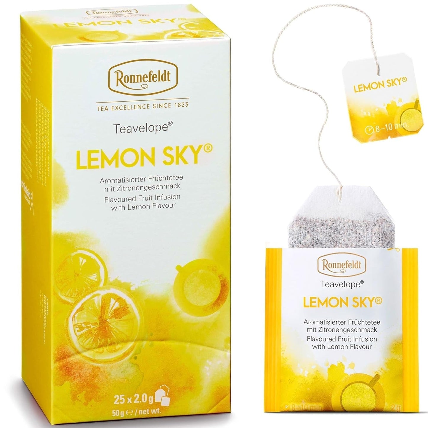 Teavelope "Lemon Sky" - Té de frutas con sabor a limón, 25 bolsitas de té, 50 g