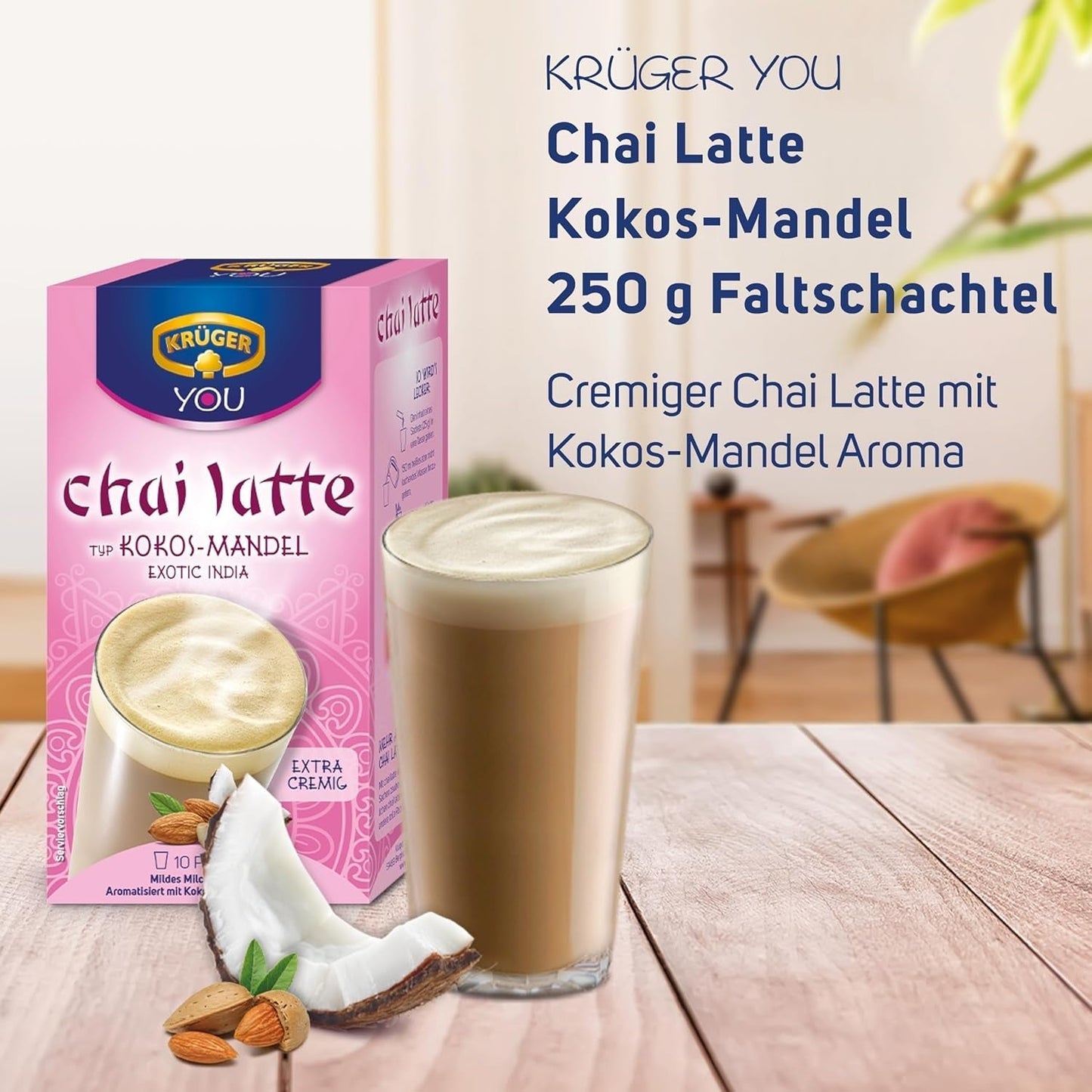 KRÜGER Chai Latte Exotic India tipo coco-almendra (1 x 0,25 kg)