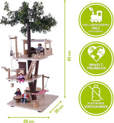 Casa del árbol de madera Everearth - Casa de muñecas para niños a partir de 3 años - Casa de juegos sostenible con accesorios - Certificado Fsc® - Juguete de madera perfecto para juegos imaginativos - Muebles de casa de muñecas EE33767 Naty Shop Casas de muñecas