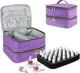 Organizador de laca de uñas Tasche, caja de almacenamiento de laca de uñas Doppelschicht, organizador Koffer para Nageldesign Kosmetiktasche para 30 botellas de base de neouñas (15 ml-0,5 onzas líquidas) y 1 lámpara de uñas (negro)