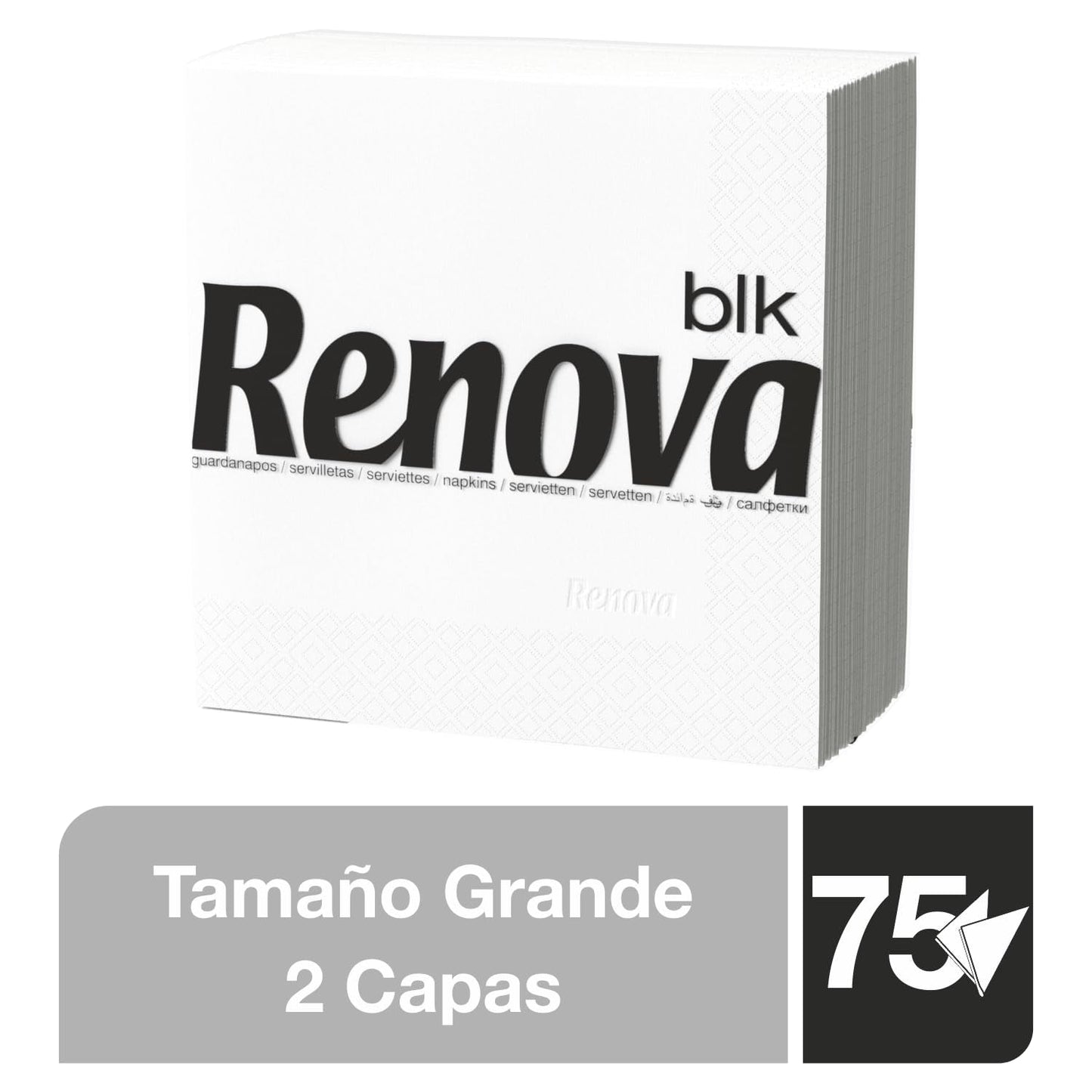 Servilletas de papel blancas grandes Renova, 75 servilletas