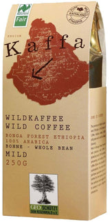 Kaffa Wild-Kaffee suave ganze Bohne 2er-Pack (2x 250g) bio vegano justo Arábica MildBohx2