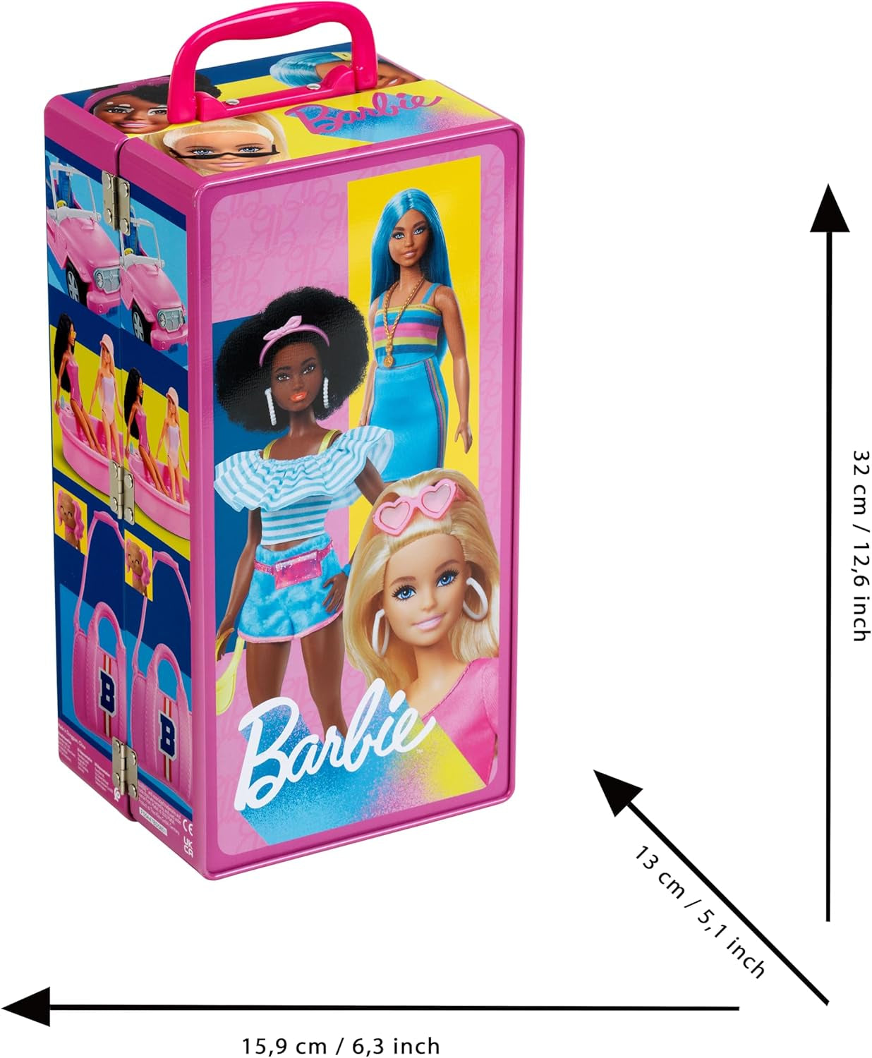 Theo Klein 5801 Barbie Armario con Barras y Compartimentos, Juguete a Partir de 3 años, Incluye Accesorios, Multicolor