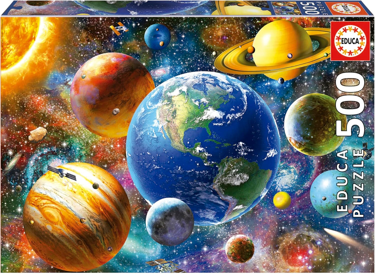 Educa - Puzzle 500 piezas para adultos | Sistema solar, puzzle de 500 piezas para adultos y niños a partir de 11 años, planetas, espacio, espacio (18449) Puzzle Naty Shop Título predeterminado