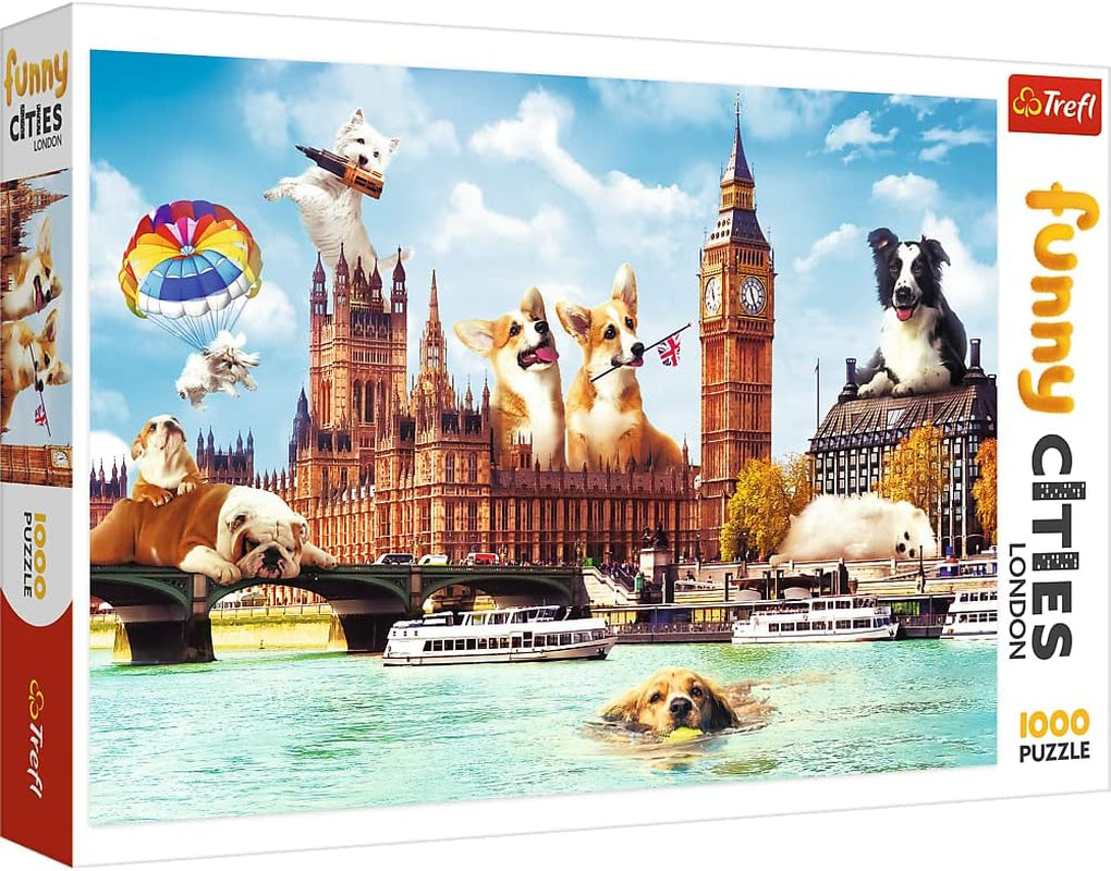 Puzzle - "1000" - Retratos divertidos de perros Puzzle Naty Shop Dogs in London