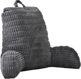 Almohada de lectura para cama y sofá, almohada de lectura con reposamuñecas, reposabrazos y respaldo, almohada de respaldo para descansar, relajarse, leer, trabajar en la computadora portátil, mirar televisión (gris oscuro)