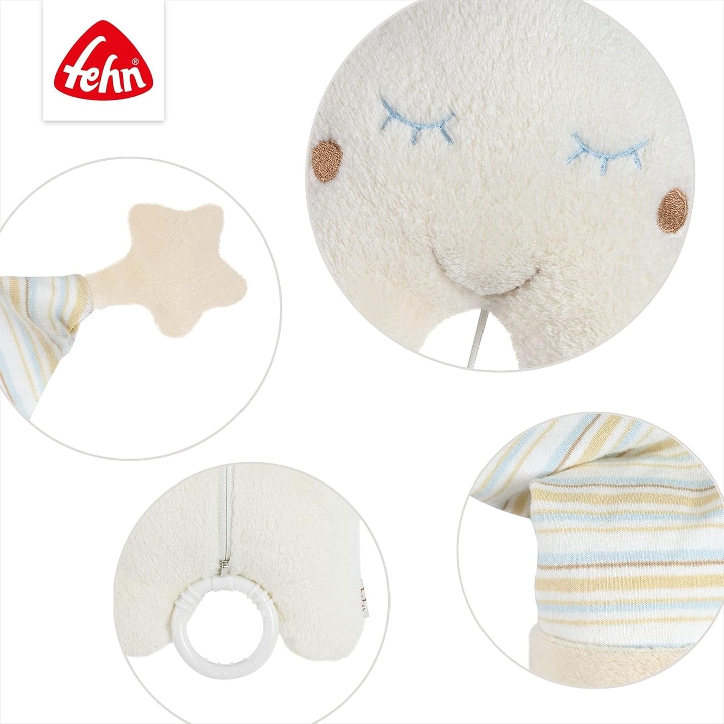 Fehn Caja de música Estrella para dormir para bebés - Caja de música con mecanismo musical extraíble para colgar - Canción para dormir "Weißt du wieviel Sternlein stehen" - Juguete para bebés y niños a partir de 0 meses Juguetes Bebe Naty Shop