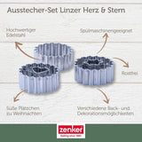 Zenker Ausstecher-Set Linzer Herz und Stern aus Edelstahl – Perfekt für Weihnachtskekse, 3-teilig, inkl. Geschenkverpackung, spülmaschinengeeignet und rustfrei – La tienda de dulces navideños