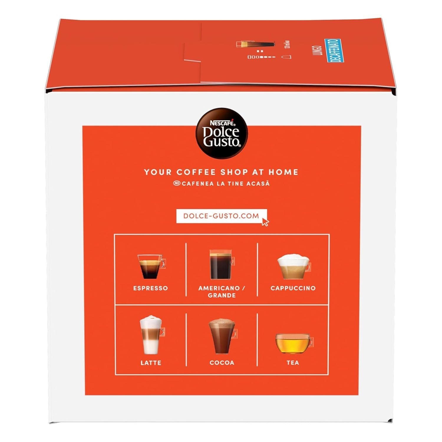 NESCAFÉ DOLCE GUSTO Lungo Café Descafeinado Cápsulas Pack 3er (3 x 16 Cápsulas)