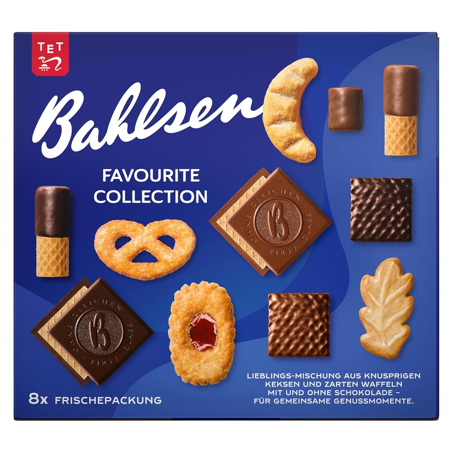 Bahlsen Favourite Collection XL 1 paquete de mezcla de masa crujiente y oblea con leche y chocolate negro (8 x 227 g/1816 g)