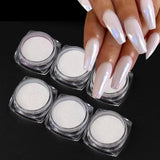 Polvo de uñas cromado Aurora Ice Shimmer polvo de pigmento cromado 4 Uds polvo cromado Nägel Nail Art Nageldesign