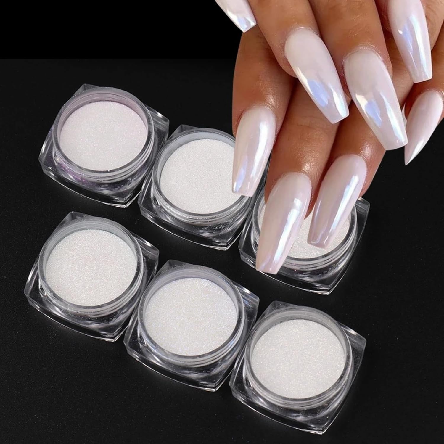Polvo de uñas cromado Aurora Ice Shimmer polvo de pigmento cromado 4 Uds polvo cromado Nägel Nail Art Nageldesign