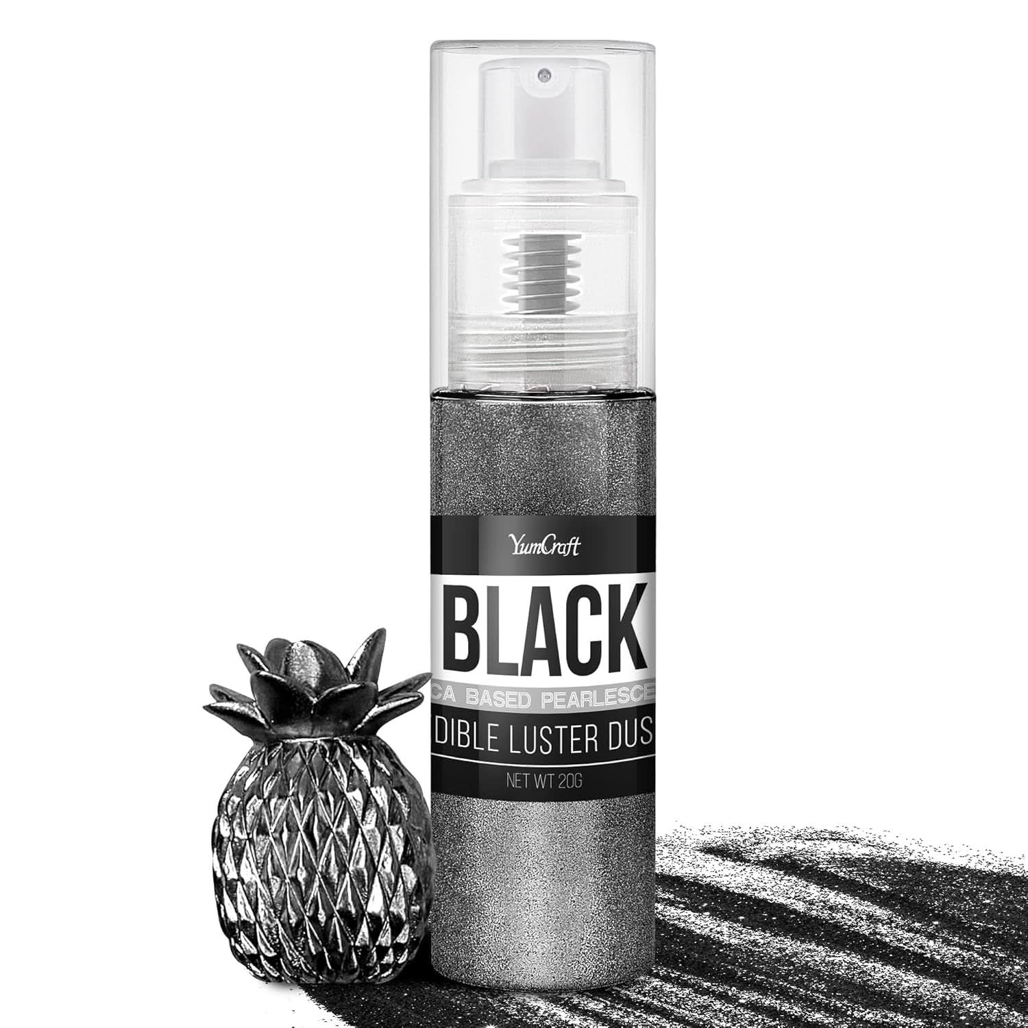 Spray de purpurina comestible, 20 gramos Naty Shop Negro