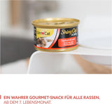 GimCat ShinyCat en gelatina Thunfisch mit Lachs - Nassfutter mit Fisch und Taurin für Katzen - 24 dosis (24 x 70 g)