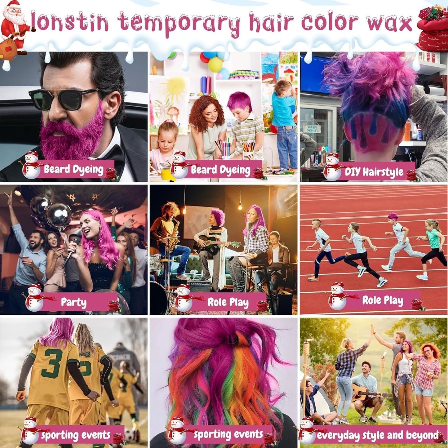 Tinte para el cabello temporal rosa lavable Cera para el cabello temporal Color Peinado natural Pomada Tinte para el cabello lavable para hombres Mujeres Fiesta Cosplay Halloween Navidad Tinte para el cabello Naty Shop
