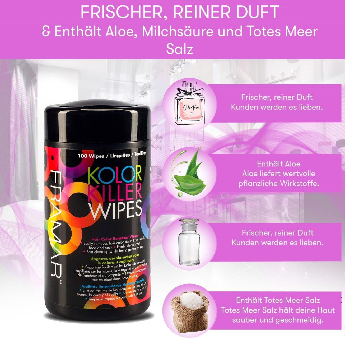 FRAMAR Removedor para cabellos teñidos - Removedor para cabellos teñidos, Removedor para cabellos teñidos, Removedor para cabellos teñidos, Accesorios para teñir el cabello, Removedor para cabellos teñidos, Removedor para cabellos teñidos - 100 toallitas Tinte para el cabello Naty Shop