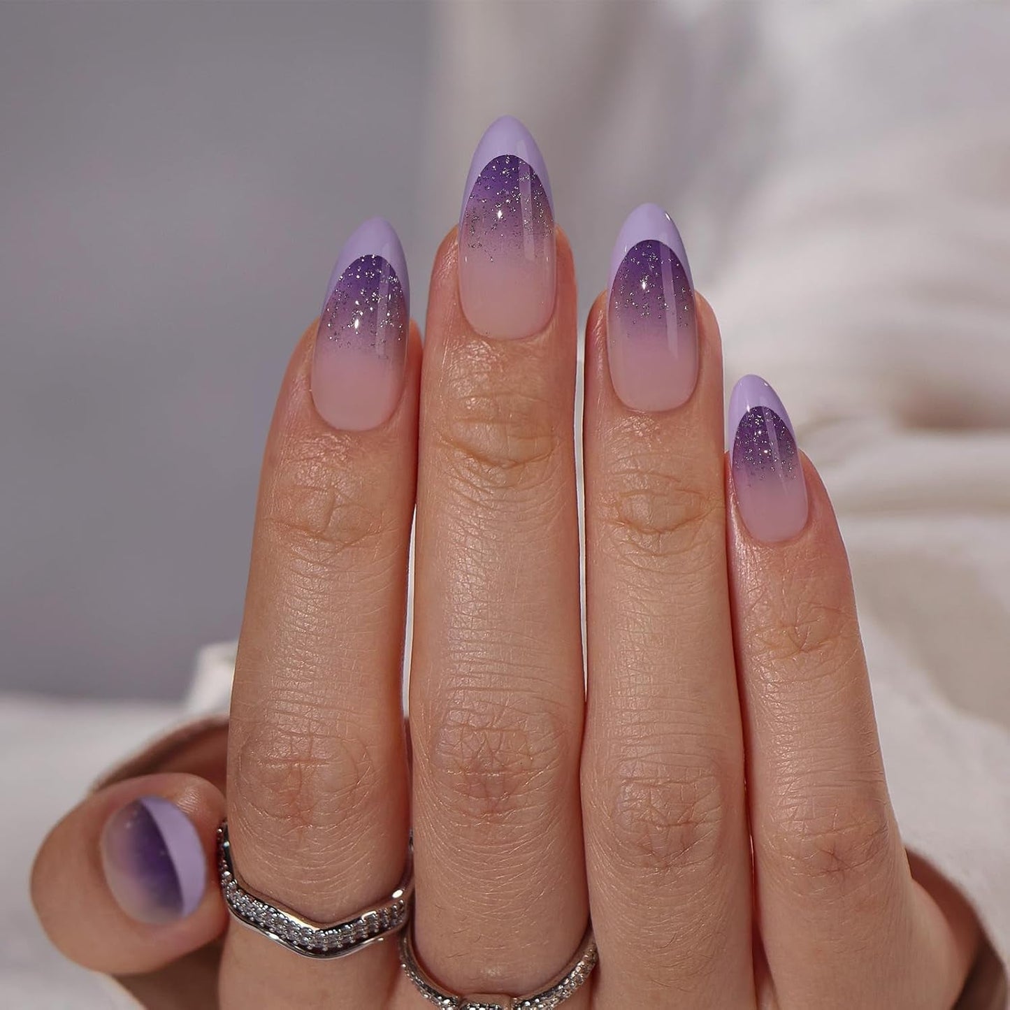 Btartbox Uñas Postizas Cuadradas Cortas Pegamento Baby Boomer En Uñas Postizas Rosa Degradado Blanco Uñas Artificiales Cortas con Pegamento para Uñas 30 Piezas Uñas Postizas Cuadradas