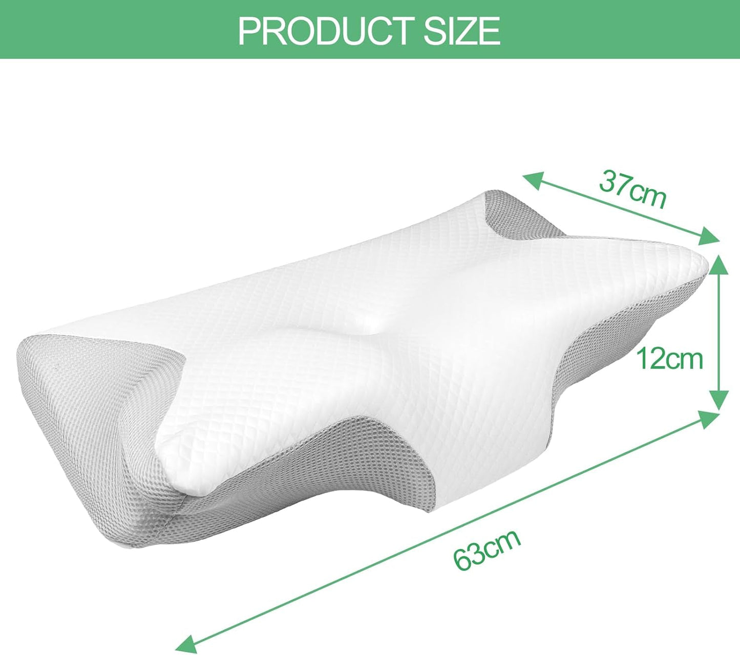 Almohada ortopédica, Almohada para el dolor de cuello, Almohada viscoelástica, Almohada ortopédica para el cuello, Almohada ortopédica para dormir, Almohada ortopédica para soporte del cuello, Piezas de almohada antirronquidos Almohadas ortopédicas cervicales Naty Shop