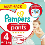 Pampers Premium Protection Pants talla 5, 144 pañales, 11 kg - 17 kg, con ajuste de 360° y puños suaves antifugas para una comodidad y protección óptimas
