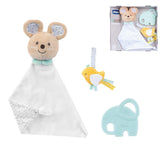 Chicco, Set de regalo para bebé My Sweet Doudou, suave manta DouDou, chupete de terciopelo, mordedor de elefante con relieve, ideas de regalos para recién nacidos a partir de 0 meses