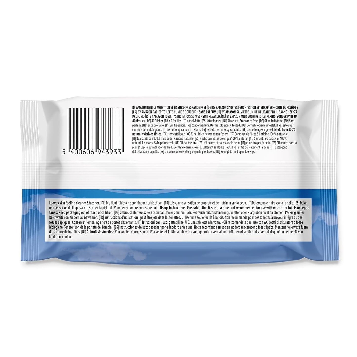 By Amazon Papeles higiénicos suaves, húmedos, inodoros, finos absorbentes y sin perfume, 240 unidades (6 paquetes de 40 unidades) (¡anteriormente marca Presto!)