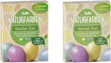 Heitmann Egg Dye Juego de tintes naturales, 3 tintes en polvo para huevos (amarillo, morado, gris azulado), hoja de pegatinas de papel de hierba
