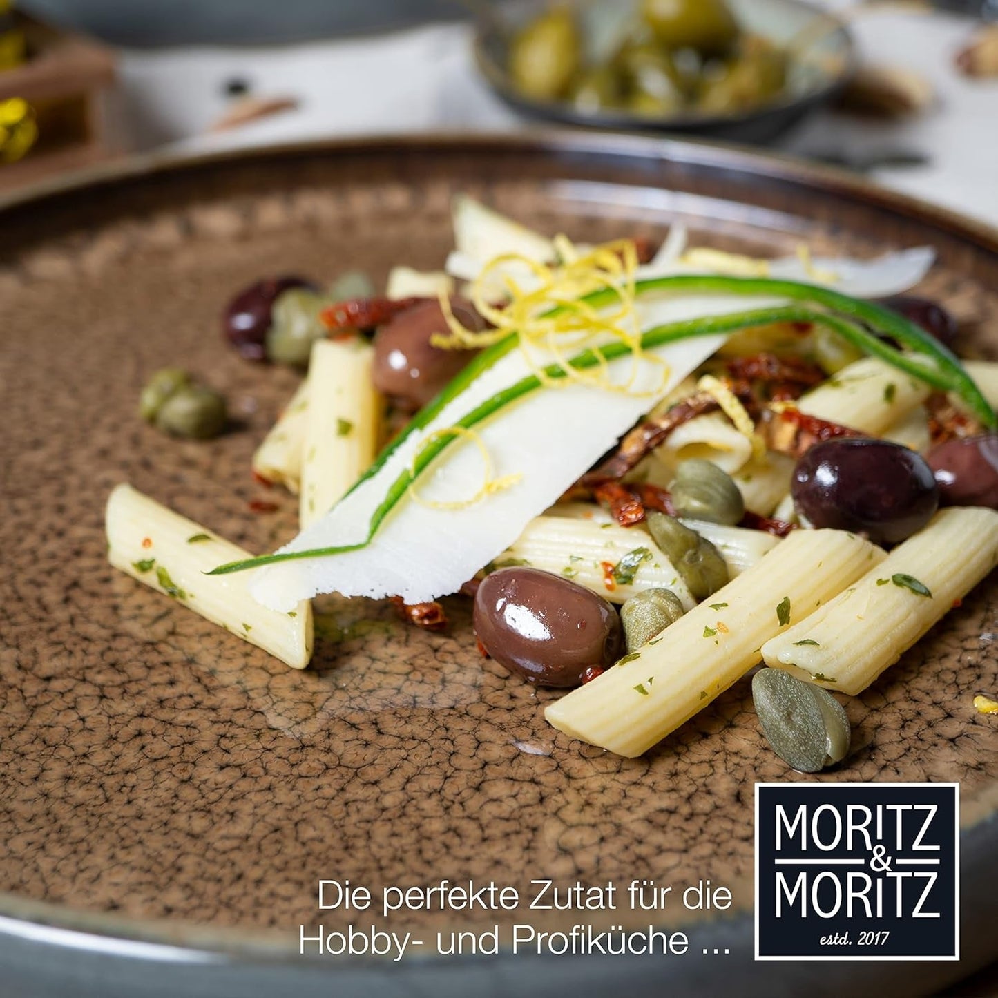 Moritz & Moritz SOLID Vajilla para 6 personas de gres de 18 piezas - Vajilla para 6 personas, compuesta por 6 platos llanos, 6 platos de postre y 6 platos llanos