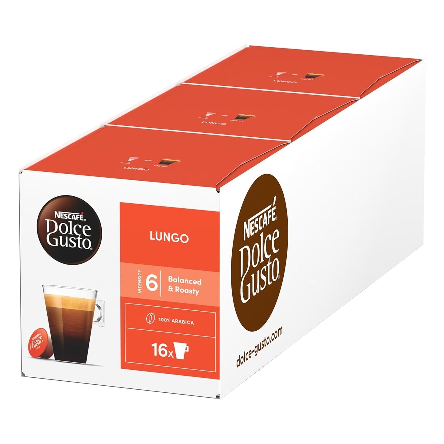 NESCAFÉ DOLCE GUSTO Lungo Kaffeekapseln Paquete de 3 (3 x 16 Kapseln)